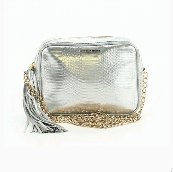 Victoria Secret NEW w tags silver crossbody bag - Picture 5 of 6